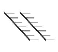 Walplus Wall-Mounted Wine Racks For 14 Bottles 2 Pcs Black Metal