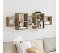 Walplus Wall Shelf Artisian Oak 129X18X42 Cm Engineered Wood
