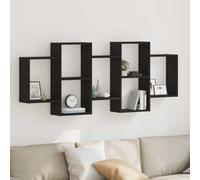 Walplus Wall Shelf Black Oak 159X18X65 Cm Engineered Wood