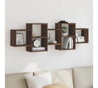 Walplus Wall Shelf Brown Oak 129X18X42 Cm Engineered Wood