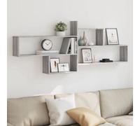 Walplus Wall Shelf Grey Sonoma 167.5X18X68 Cm Engineered Wood