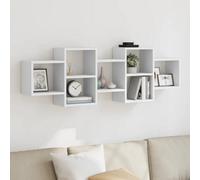 Walplus Wall Shelf White 129X18X42 Cm Engineered Wood