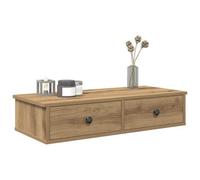 Walplus Wall Shelf With Drawers Artisian Oak 80X31X17 Cm Engineered Wood