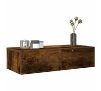 Walplus Wall Shelf With Drawers Smoked Oak 60X26.5X15 Cm Engineered Wood