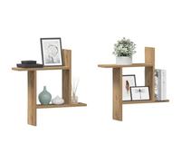 Walplus Wall Shelves 2 Pcs Artisian Oak 50X12X50 Cm Engineered Wood