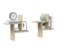 Walplus Wall Shelves 2 Pcs Sonoma Oak 38X12X38 Cm Engineered Wood