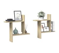 Walplus Wall Shelves 2 Pcs Sonoma Oak 50X12X50 Cm Engineered Wood