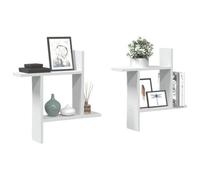 Walplus Wall Shelves 2 Pcs White 50X12X50 Cm Engineered Wood