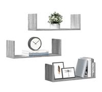 Walplus Wall Shelves 3 Pcs Grey Sonoma 58X18X18 Cm Engineered Wood