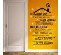 Wall Stickers Swarovski Crystals & Rooftop House Rules in Italian Murals Decals Home Decoration Living Room Nursery Restaurant Cafe Office Décor