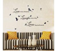 Walplus Wall Sticker Live Laugh Love Quote Handwriting Lucida Home Deco Butterfly