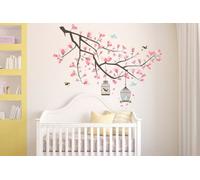 Walplus Wall Sticker Pink Blossom Flower Tree Art Nursery Living Room Bedroom Kids Sticker Pvc Pink