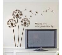 Walplus Wall Stickers Brown Dandelion Mural Vinyl Home Decoration DIY Office Décor Wallpaper Nursery Children Kids Room Gift, Multi-colour
