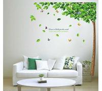 Walplus Wall Stickers Falling Leaves Removable Self-Adhesive Mural Art Decals Vinyl Home Decoration DIY Living Bedroom Office Décor Wallpaper Kids Room Gift, Green