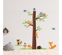WALPLUS Fox Tree Height Measure Wall Stickers: Removable Kids Room Decor, Nursery Art, Animal Decals