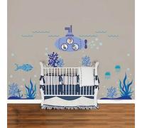 Walplus Wall Stickers Ocean World Removable Self-Adhesive Mural Art Decals Vinyl Home Decoration DIY Living Bedroom Office Décor Wallpaper Kids Room Gift, Multi-Colour