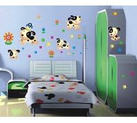 Walplus Wall Stickers Puppy Removable Self-Adhesive Mural Art Decals Vinyl Home Decoration DIY Living Bedroom Office Décor Wallpaper Kids Room Gift, Multi-colour