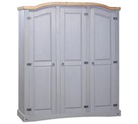 Walplus Wardrobe Mexican Pine Corona Range 3 Doors Grey