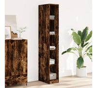Walplus Wardrobe Smoked Oak 30X50X200 Cm Engineered Wood
