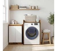 Walplus Wash Machine Cabinet Old Wood 67.5 X 62 X 97 Cm Engineered Wood