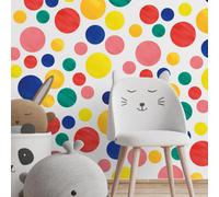 Walplus Watercolour Circles Colourful Rainbow Kids Sticker Pvc Multicoloured, Yellow, Green