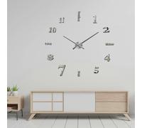 WALPLUS WC2057 - Luxury DIY Wall Clock - Silver Acrylic Arabic and English Numbers
