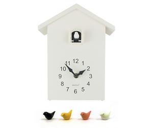 WALPLUS WC2087 - Minimalist White Cuckoo Clock - White Window