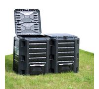 Walplus Weather-Resistant Garden Composter Black 1200 L