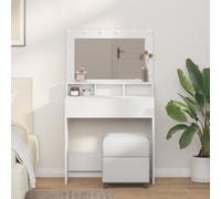Walplus White Dressing Table With Led Lights - 79X41X135 Cm