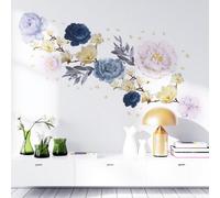Walplus White Magnolia With Blue Watercolour Flowers Wall Stickers Mural Decal