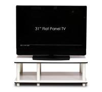 Walplus White Mid-Size Tv Stand With Matching White Tube Frame