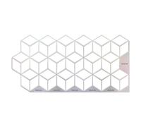 Walplus White Silver Hexacube Peel And Stick Wall Tiles Stickers - 24Pcs Self Adhesive Stick On Tiles For Kitchen 28.5X14 Cm