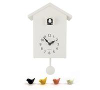 Walplus White Window Cuckoo Clock With Four Birds And Pendulum - Elegant And Classic Bird Clock For Wall Decor