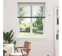 Walplus Window Blind With Curtains Manual Dark Grey Aluminium