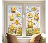 WALPLUS Window Stickers - Happy Little Ducklings Double-Sided Decorative Glass & Window Clings, Reusable Easy to Apply & Remove Window Decals, 95 Clings in 9 Sheets (30x20 cm)