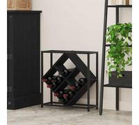 Walplus Wine Rack Black Oak 51 X 18 X 52.5 Cm Engineered Wood