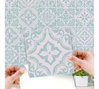 Santa Rosa Pistachio - Light Grey Stencil Tiles Wall Stickers - 15 x 15 cm (6 x 6 inches) - 24 pcs Wall Art, DIY Art, Home Decorations, Decals