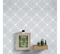 WALPLUS WT1578 - Osborne Monocromatic Light Grey Victorian Wall Tile Sticker Set - 15 x 15 cm (6 x 6 in) - 24 pcs