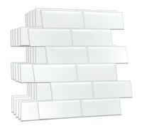 WALPLUS WT3D1805 - Pure White Mosaic 3D Tile Sticker 30.5 x 15.4cm (12 x 6 in) - 20pcs in a pack