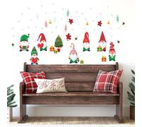 Walplus Xmas Gnomes And Snowflakes Christmas Wall Stickers Setwall Art, Diy Art, Home Decorations, Decals - Pack Of 3