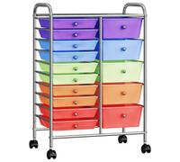 Walplus Xxl 15-Drawer Mobile Storage Trolley Multicolour Plastic