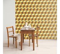 WALPLUS Yellow 3D Cubes Self Adhesive Wall Stickers, Vinyl, Multi-Colour, 63.5 x 63.5 x 3 cm