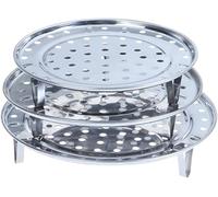 Walquicks Round Stainless Steel Steamer Rack, 3 Pack Diameter Canner Steaming Rack Stand Cooking Ware Food Vegetable Steam Basket Tray Insert for Pressure Cooker Pot Wok, steamed pan, 7/7.87/8.5 inch