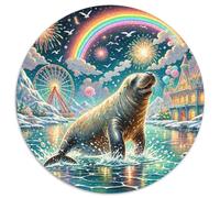 Walrus 1000 Piece Round Puzzle Creative Unique Challenge Games for Adults And Kids 1000pcs (67.5x67.5cm)