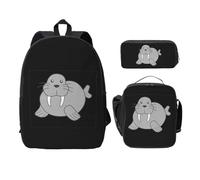 Walrus 17in Bag + Pencil Case + Lunch Bag Combination - Versatile Storage Organizer for Learning Supplies