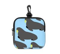 Walrus Animal Pattern, Square Zipper Storage Bag, Neoprene Coin Purse, Small Wallets, Change Pouch, Change Purse