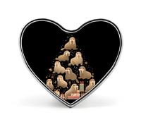 Walrus Christmas Ornament Tree Novelty Metal Badge 1″ Heart Form Brooch Pin Clothes Bag Accessories Tie Decor