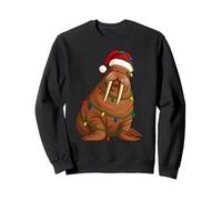 Walrus Christmas Tree Lights Holiday Animal Lover Sweatshirt