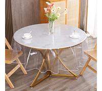 Walrus Clear Round Plastic Tablecloth Protector Waterproof Oil-Proof PVC Table Cloth Stain-Resistant Wipeable Table Cover for Round Table