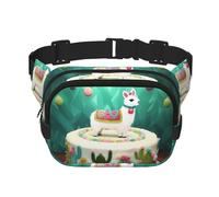 Walrus Fanny Pack for Women Men Fashion Waist Pack Adjustable Belt Bag for Workout Running Travelling Casual Waist Bag, Llama Alpaca Cake Cactus, One Size